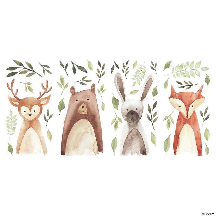 Watercolor Woodland Critters Peel & Stick Decals Image