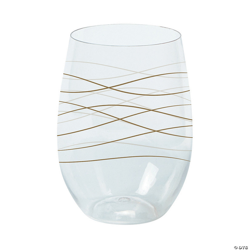 Wavy Stemless Plastic Wine Glasses Oriental Trading