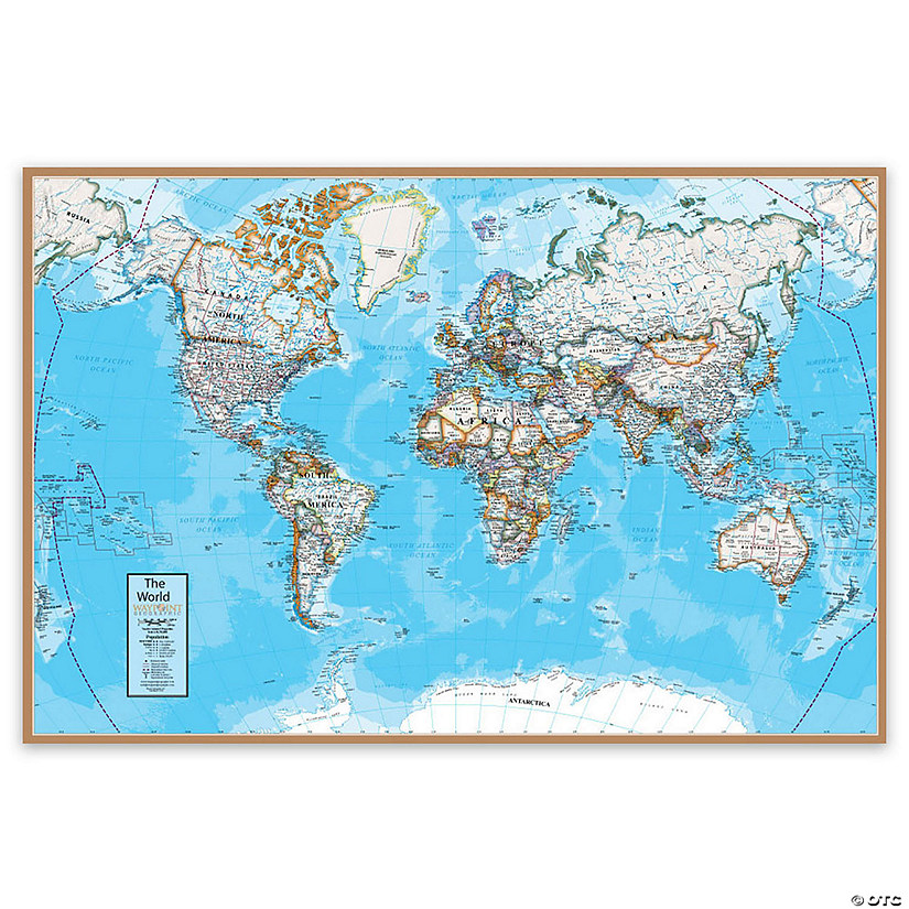 Waypoint Geographic Contemporary World 24" x 36" Laminated Wall Map Image