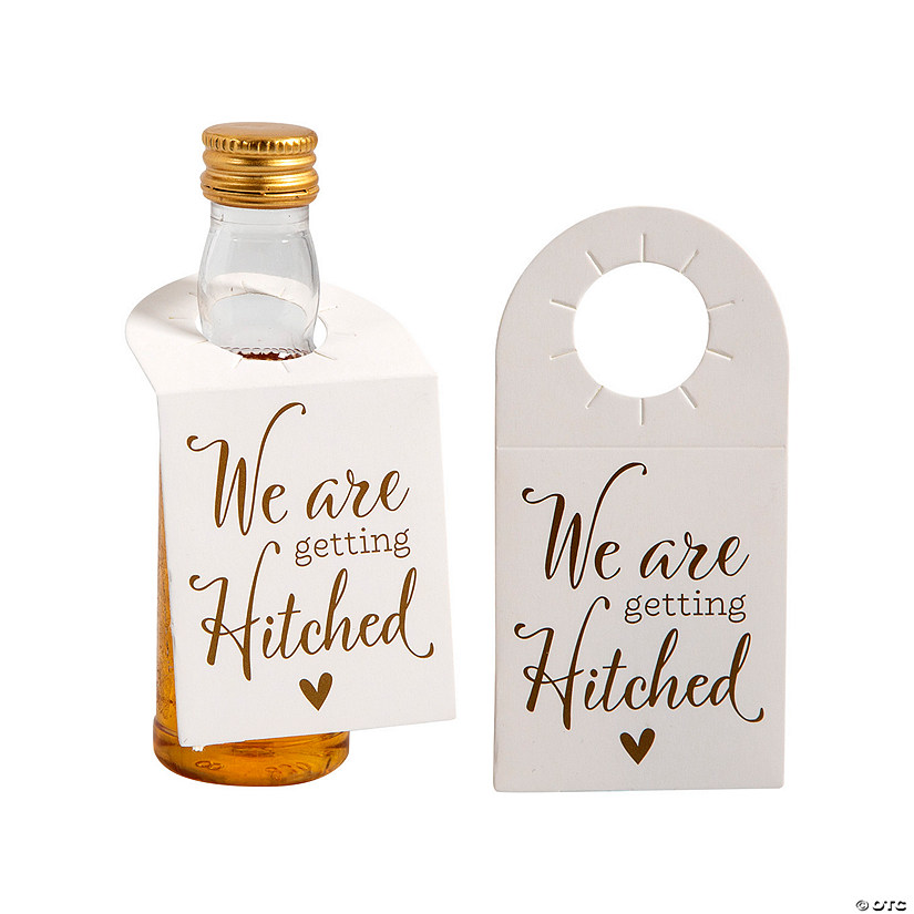 We Are Getting Hitched Wedding Shooter Favor Tags - 12 Pc. Image