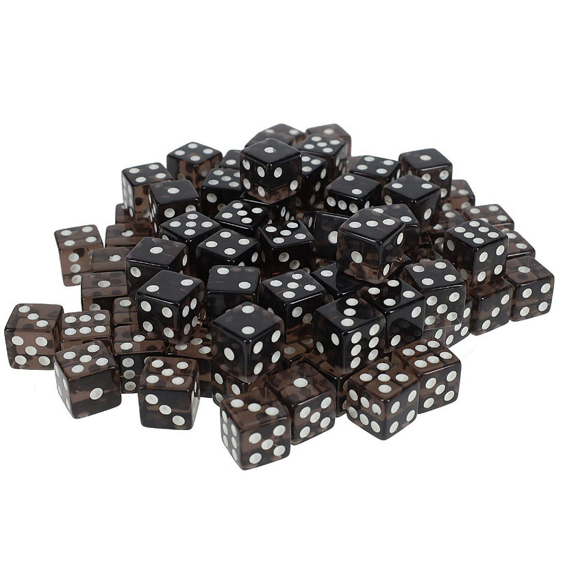 WE Games Clear Black Dice with Squared Corners - 100 Pack Image