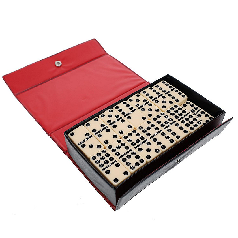 WE Games Double Nine Dominoes With Spinners - Ivory Tiles, Thick Size Image