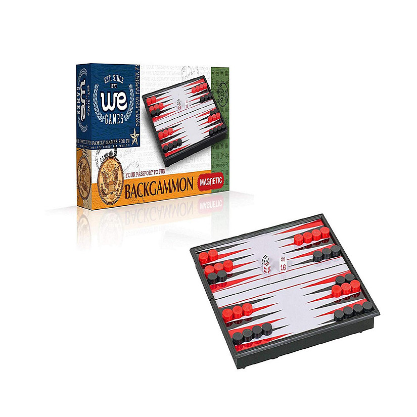 WE Games Folding Magnetic Travel Backgammon Set - 8 in. Image