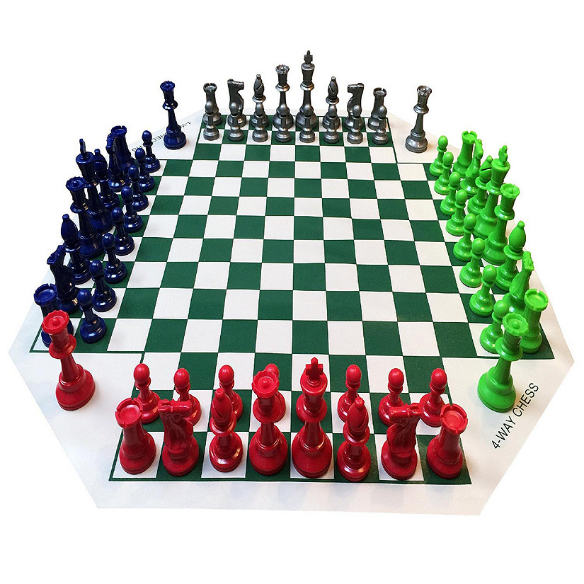 WE Games Four Player Chess Set, 3.75 in. Kings Image