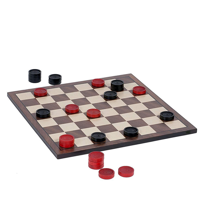 WE Games Old School Red and Black Wooden Checkers Set -11.75 in. Image