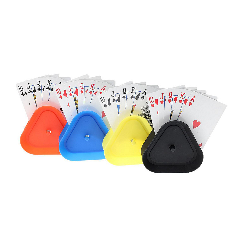 WE Games Plastic Assorted Colored Card Holders - Card Claws, 4 pack Image
