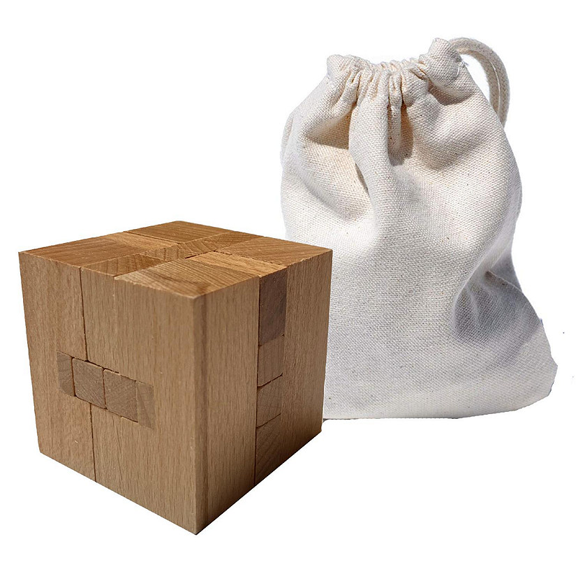 WE Games Solid Wood 3D Cube Puzzle Image