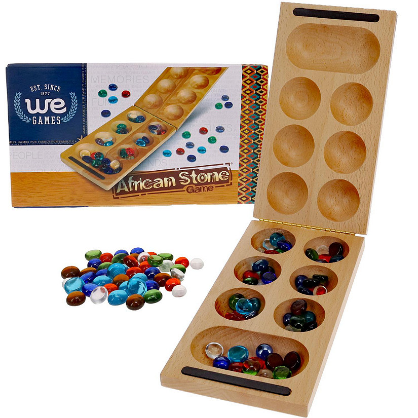 WE Games Solid Wood Folding Mancala Board Game - 18 in. Image