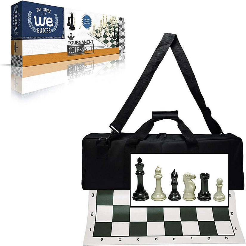 WE Games Triple Weighted Tournament Chess Set with Travel Bag - 4 in. King Image