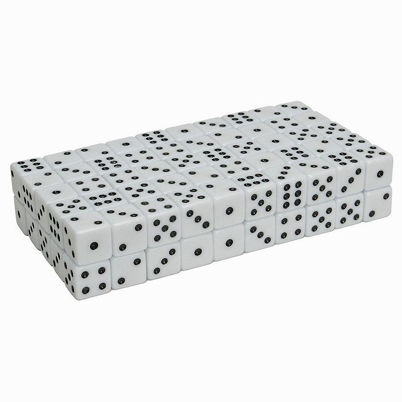 WE Games White Opaque Dice - 100 Pack Image