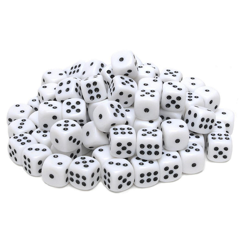 WE Games White Opaque Dice with Rounded Corners - 100 Pack Image