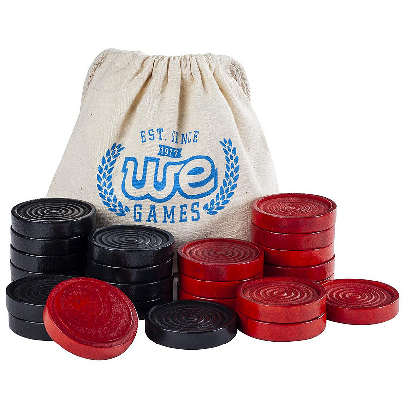 WE Games Wooden Checkers with Stackable Ridges Image