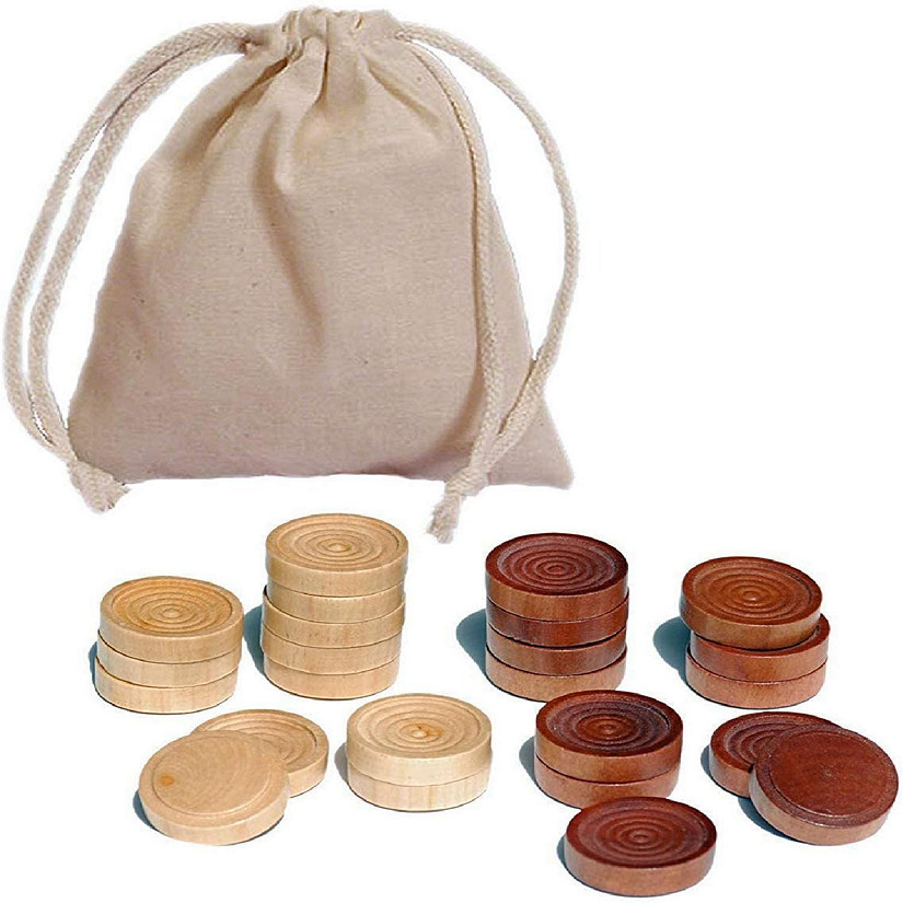 WE Games Wooden Checkers with Stackable Ridges Image