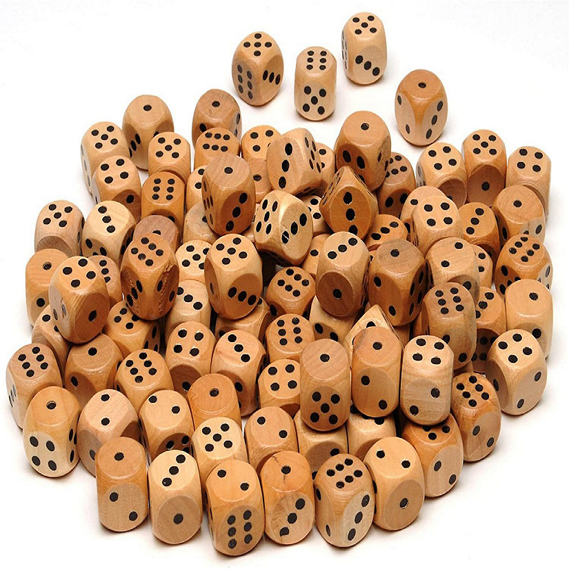 WE Games Wooden Dice with Rounded Corners - 100 Bulk Pack Image