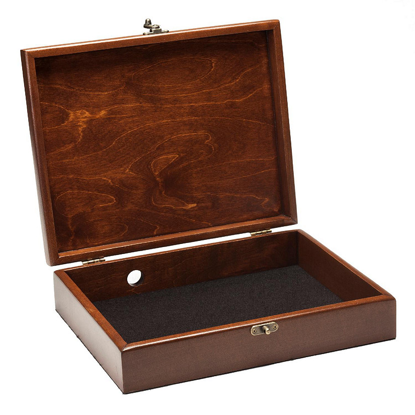 WE Games Wooden Valet Box - Walnut Stain (Made in USA) Image