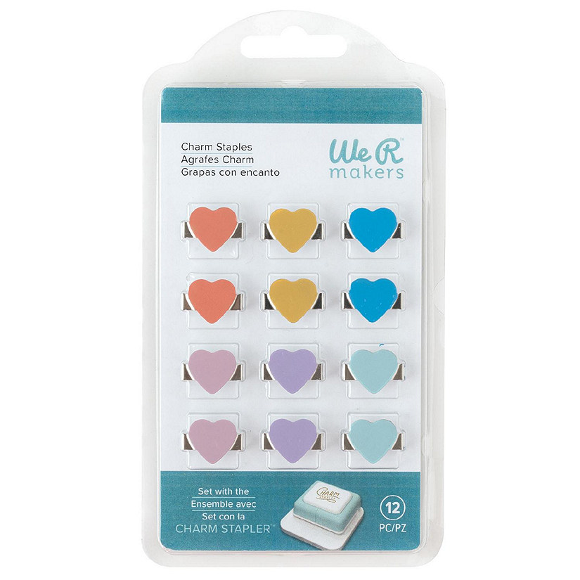 We R Charm Stapler Charm 12/Pkg-Multicolor Heart Image