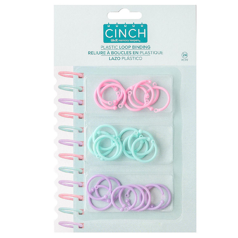 We R Memory Keepers Cinch Plastic Loop Binding 24/Pkg-Pink, Lilac &amp; Blue Image