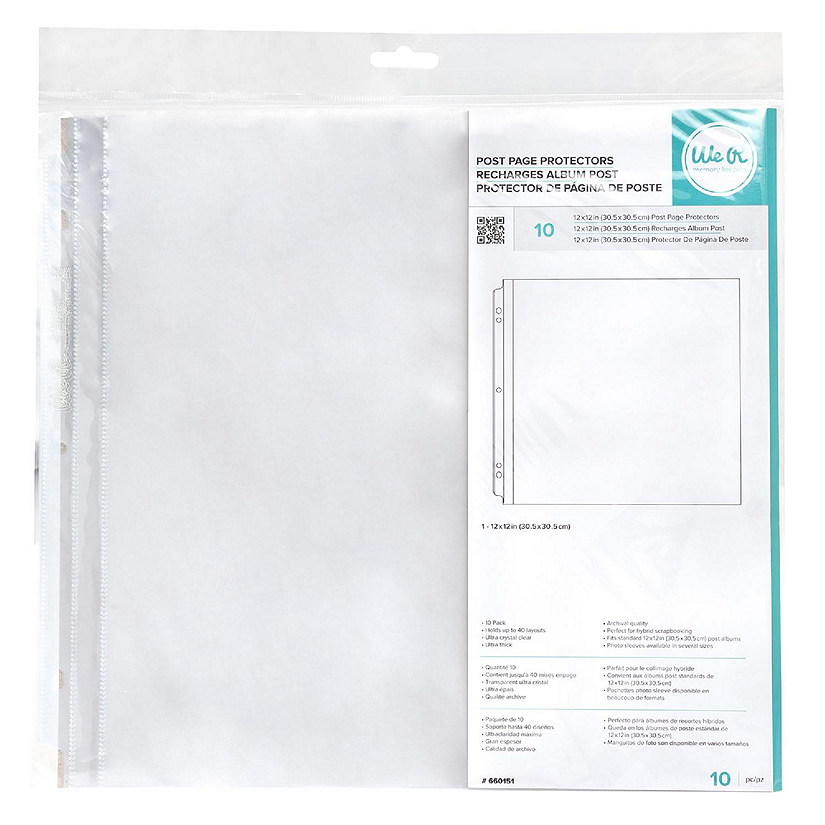 We R Post Bound Photo Sleeves 12"X12" 10/Pkg-Full Page Image