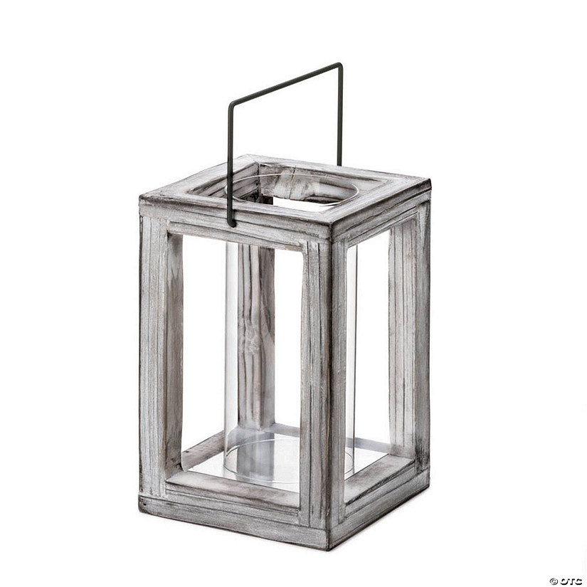 Weathered Garden Wooden Lantern 9" Image