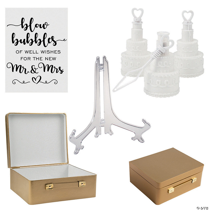Wedding Bubbles & Gold Suitcase Kit for 144 Image