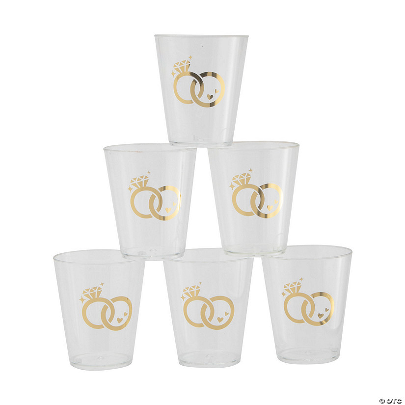 Wedding Ring Plastic Shot Glasses - 24 Ct. Image