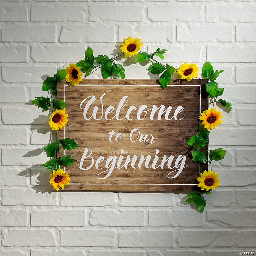 Wedding Welcome Sign with Sunflowers Kit - 2 Pc. Image