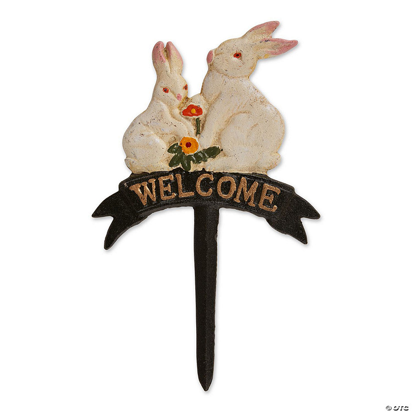 Welcome Bunnies Cast Iron Sign Image