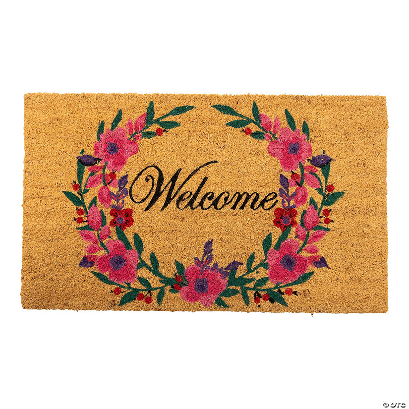 Welcome Floral Coir Mat Image