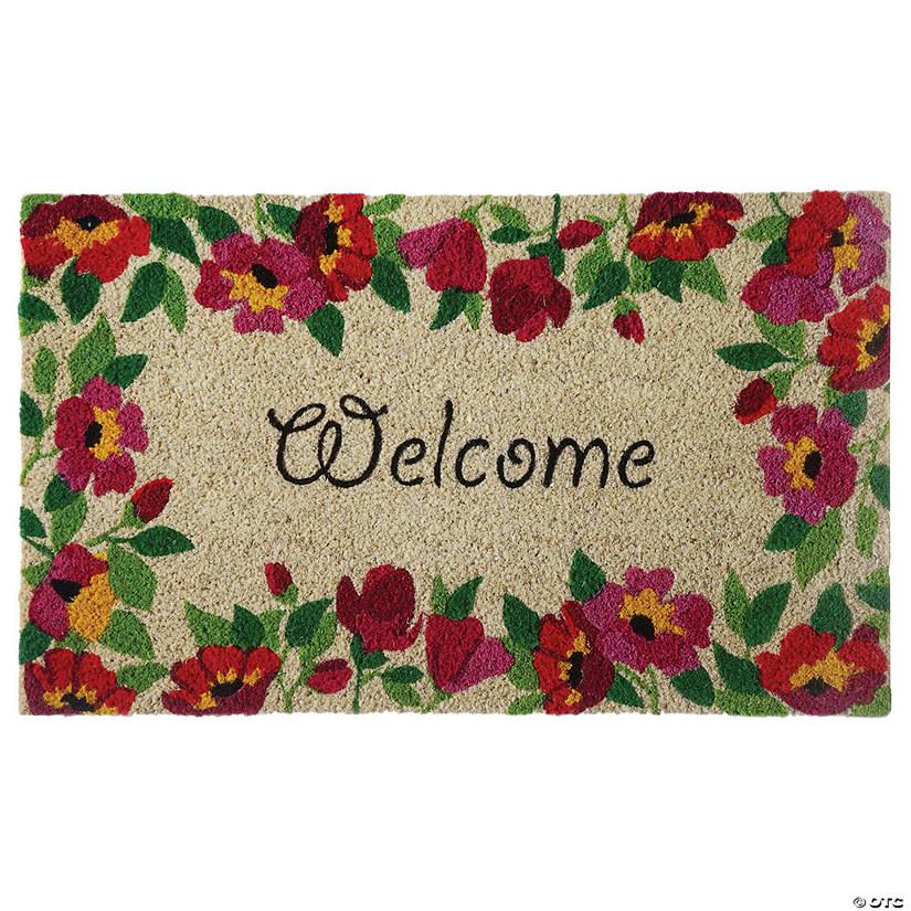 Welcome Flowers Coir Mat Image