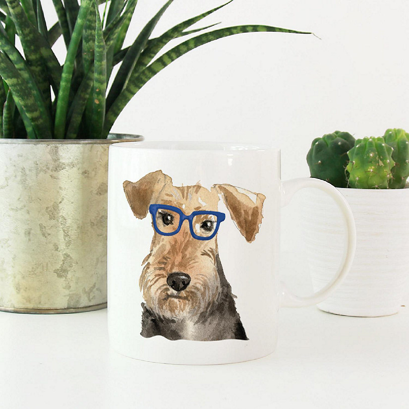 Welsh Terrier Blue Glasses Ceramic Mug Image