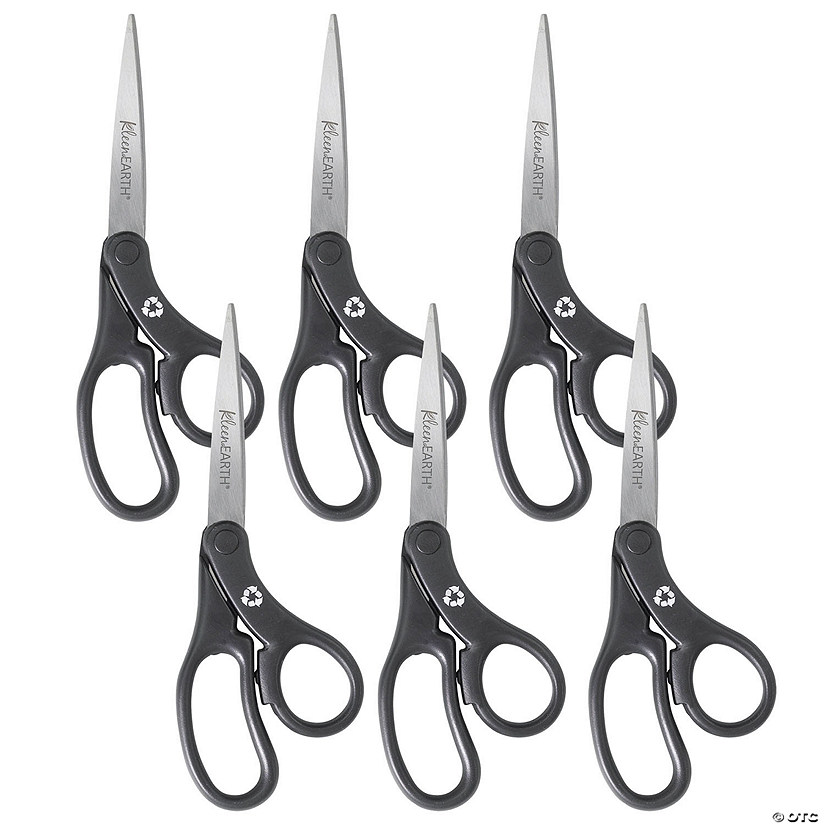 Westcott KleenEarth Basic 8" Scissors, Bent, Pack of 6 Image
