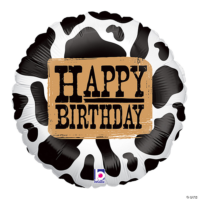 Western Happy Birthday 18" Mylar Balloon Image