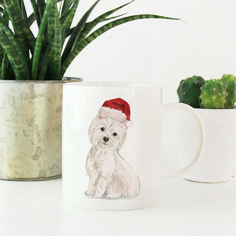 Westie Santa Hat Ceramic Mug Image