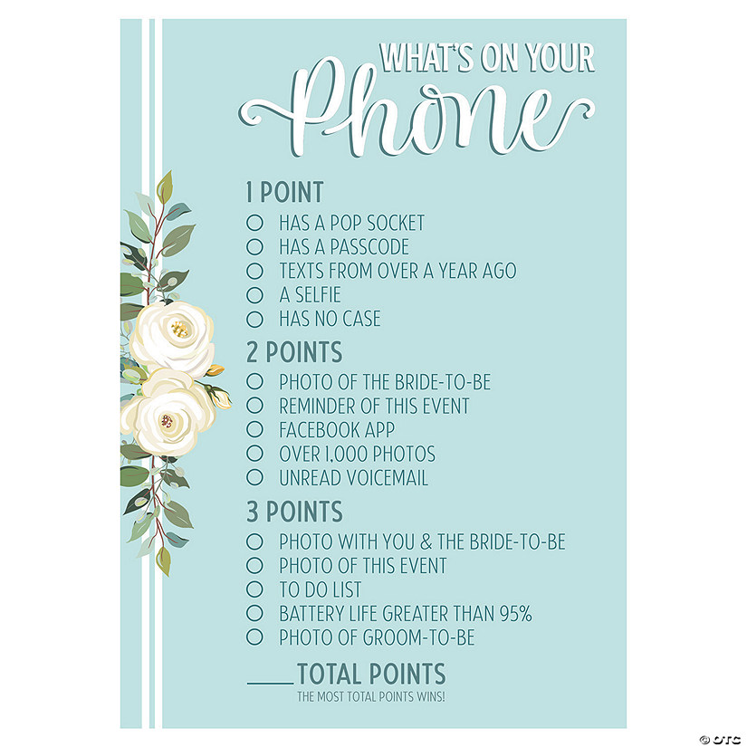 What&#8217;s on Your Phone Bridal Shower Game - 12 Pc. Image