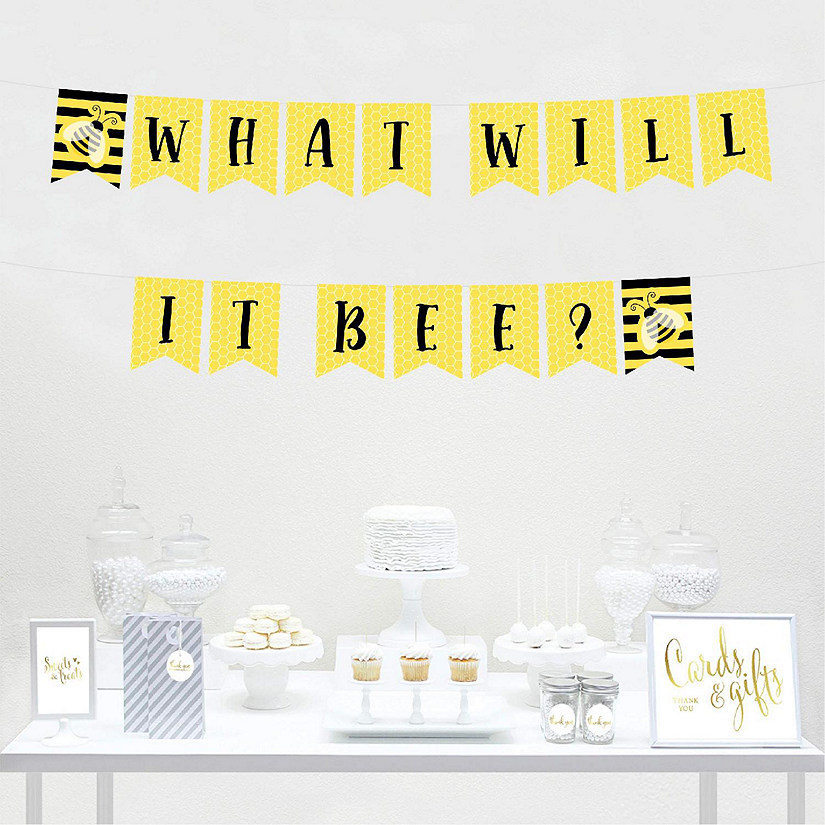 What Will It Bee Banner Blk Yllw - 4 x 5.5 Inch Image