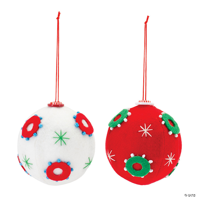 Whimsical Fabric  Ball Ornament (Set Of 12) 3"D Polyester Image