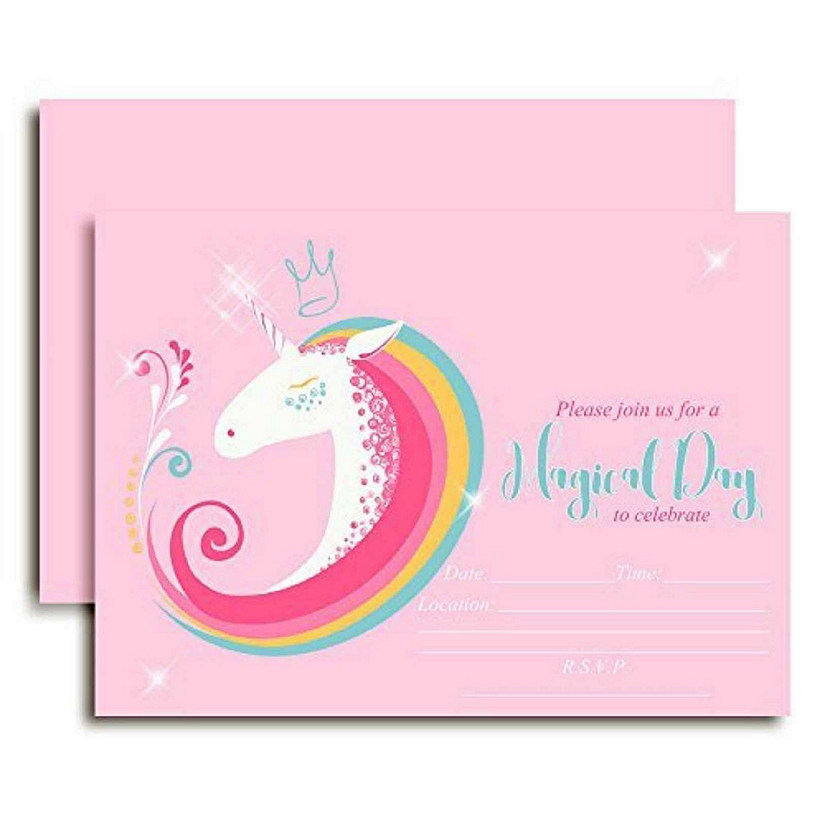 Whimsical Unicorn Invitations 40pc. by AmandaCreation Image