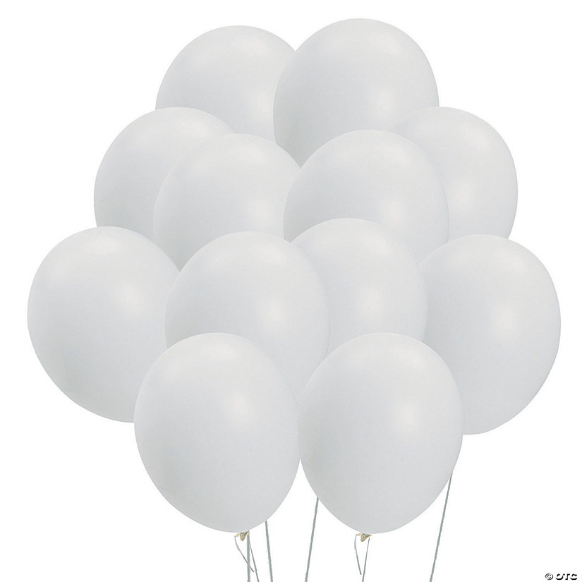 White 11" Latex Balloons - 12 Pc. Image