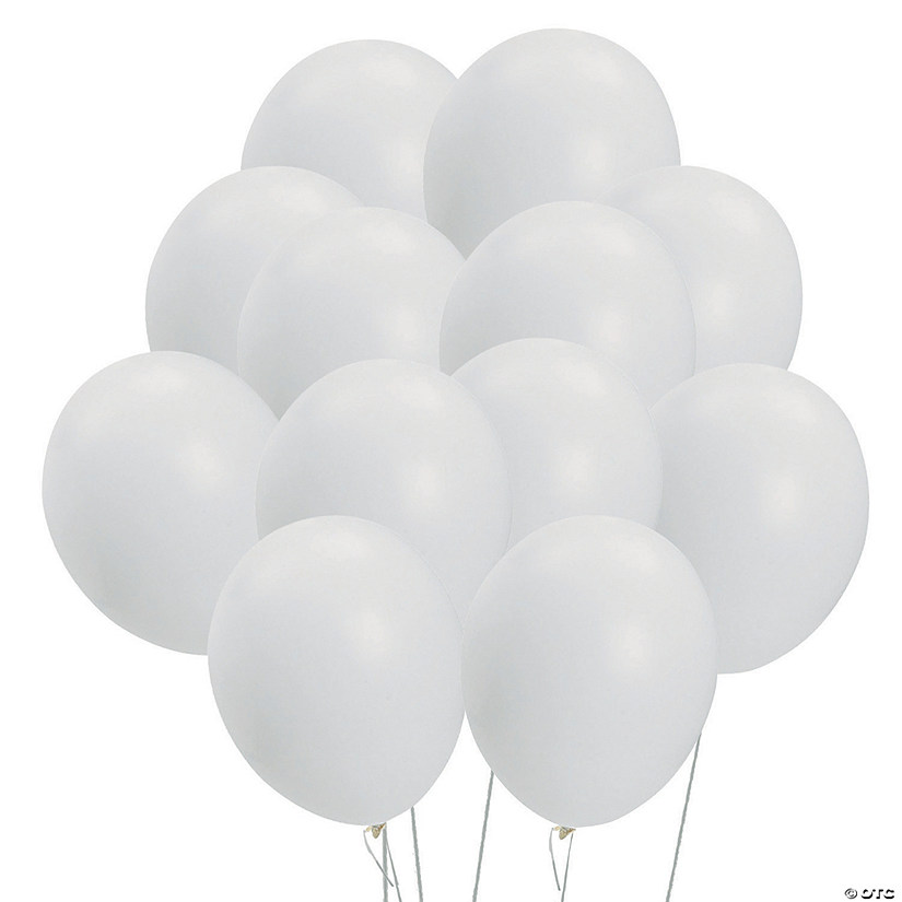 White 11" Latex Balloons - 24 Pc. Image