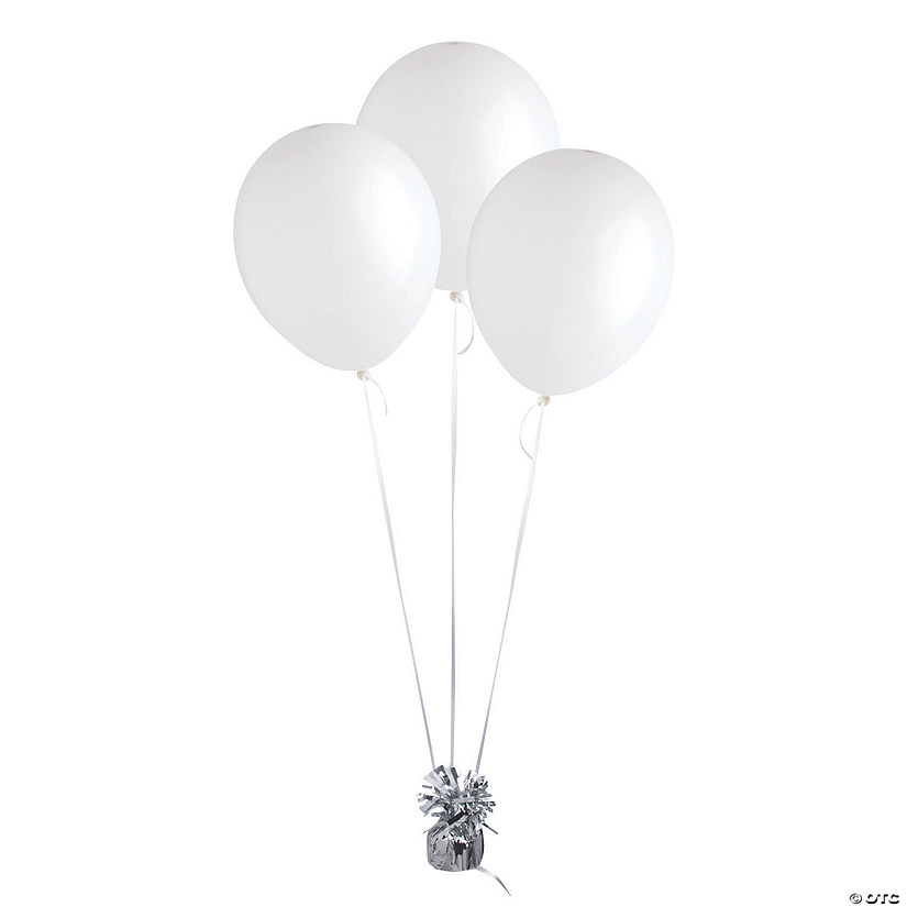 White 9" Latex Balloons - 24 Pc. Image