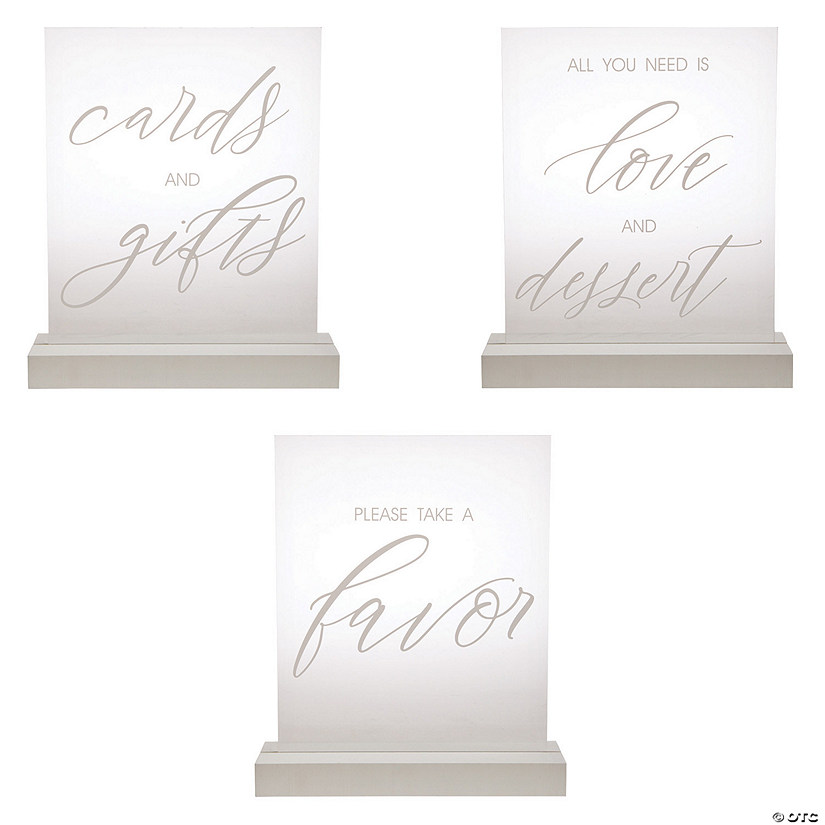 White Acrylic Wedding Sign Kit - 3 Pc. Image