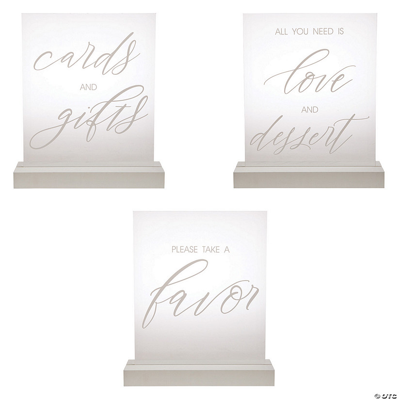 White Acrylic Wedding Sign Kit - 3 Pc. Image