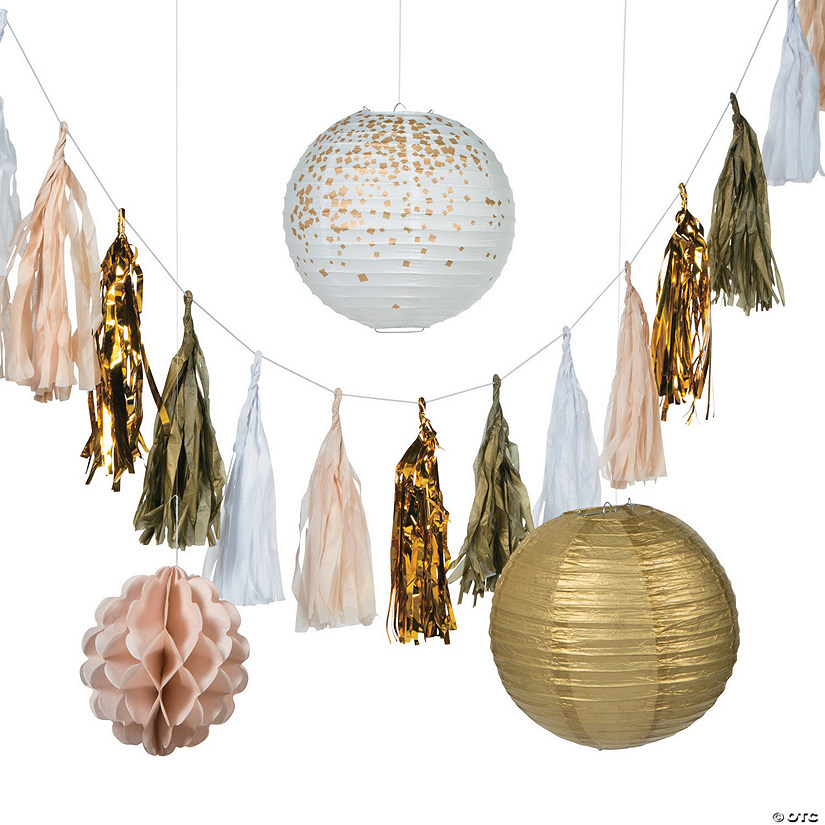 White & Gold Hanging Decorations Kit Discontinued