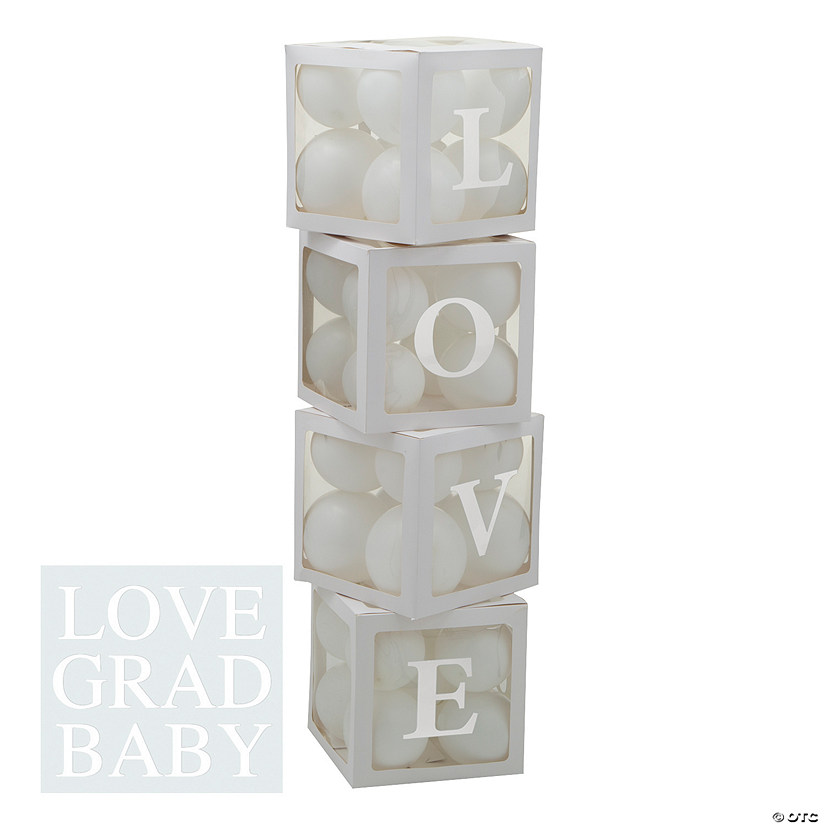 White Balloon Block Boxes Kit - 87 Pc. Image