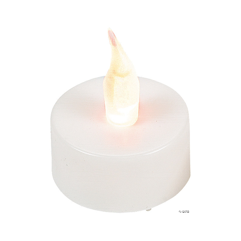 White Battery-Operated Tea Light Candles - 12 Pc. Image