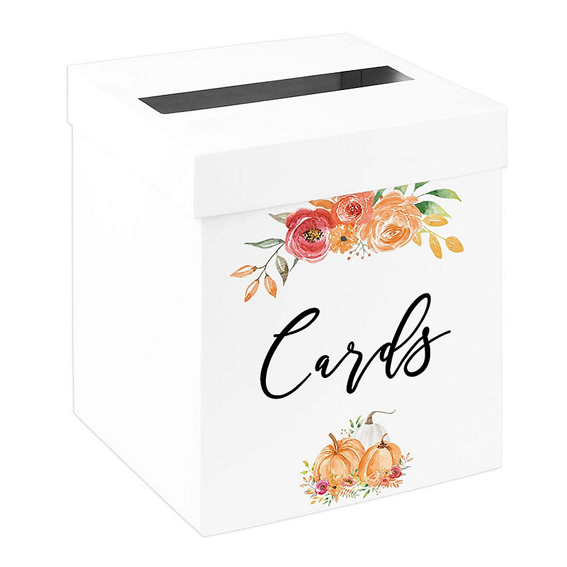 White Card Box Autumn Fall Florals Image