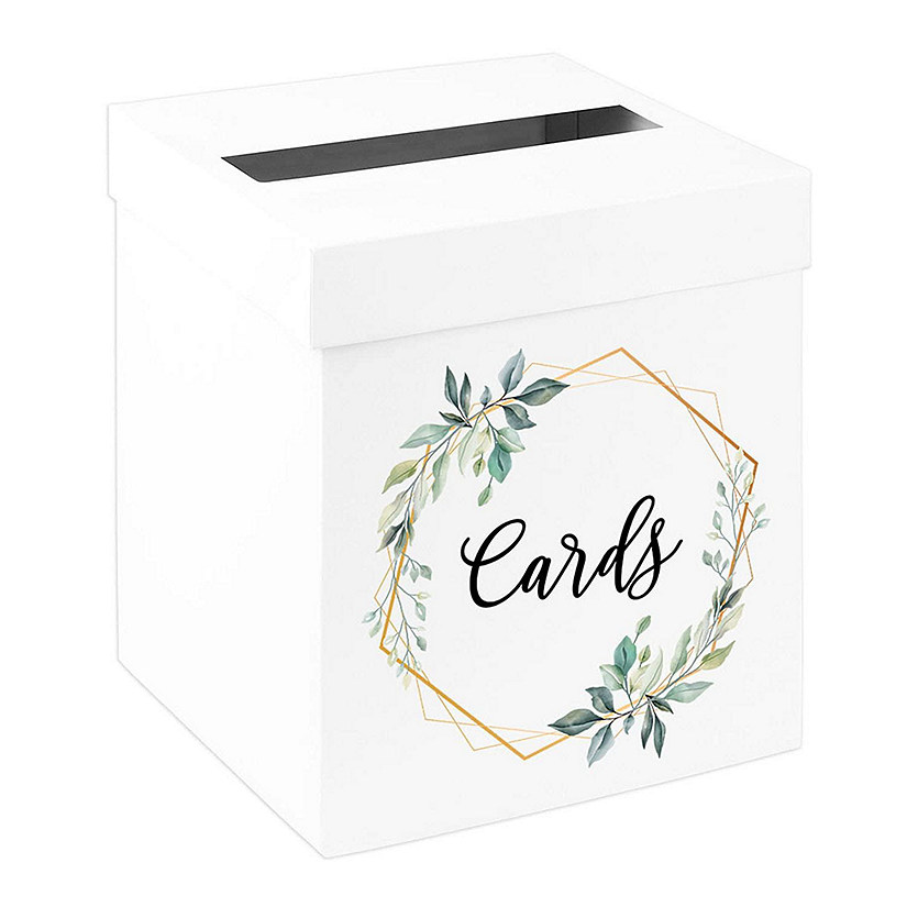 White Card Box Greenery Geometric 10x10 Image