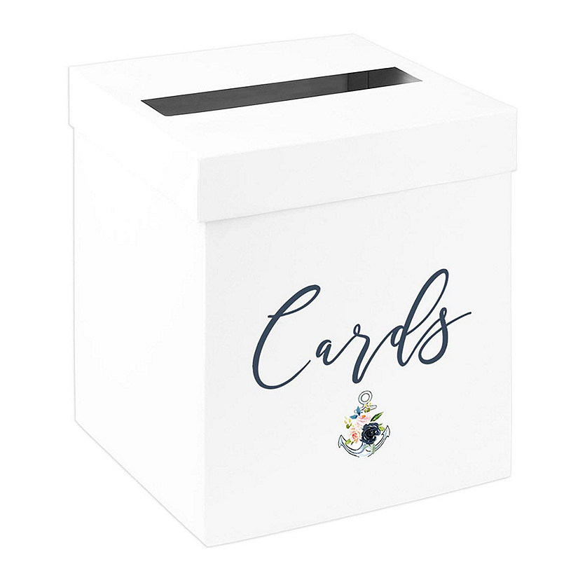 White Card Box Nautical Beach Florals Image