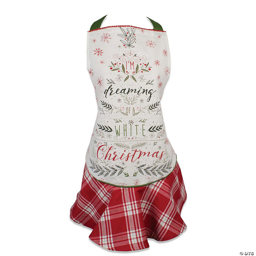 White Christmas Tree Ruffle Apron Image