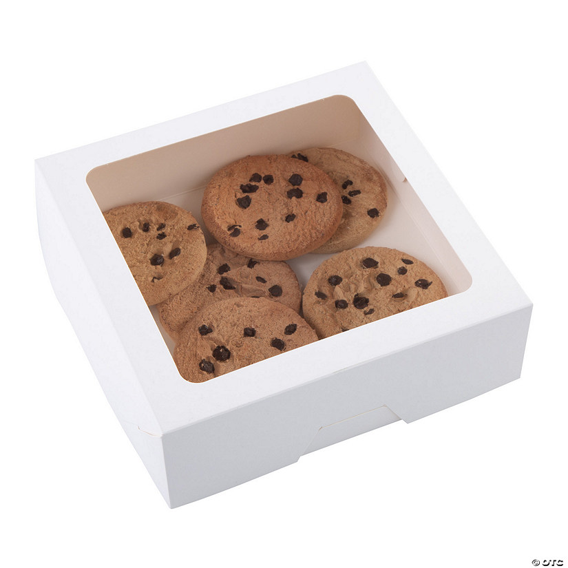 White Cookie Favor Boxes with Window - 12 Pc. Image